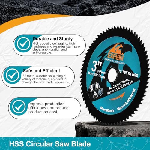 3 Inch HSS Circular Saw Blade 4pcs, High-Speed Steel Saw Blade for Cutting Soft Metal Copper Aluminum Wood Plastic Diamond Disc - size: HSS(for metal)