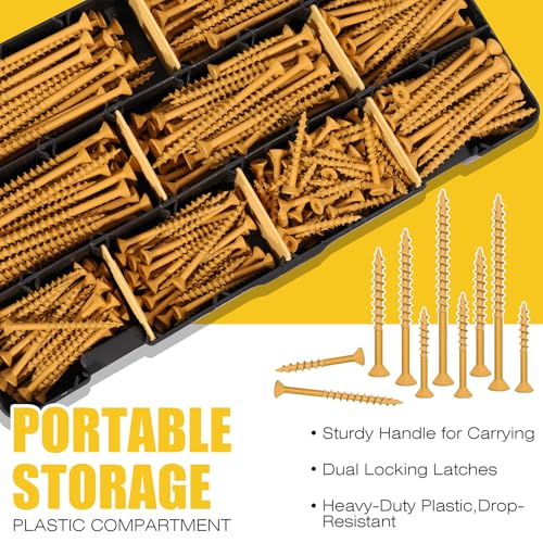 #8#10 Assorted Screws Kit, 5 Sizes Wood Assortment,Torx Dive, 400pcs