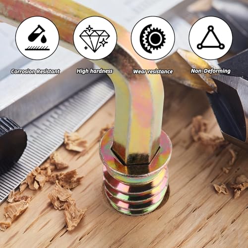 191 PCS Threaded Inserts for Wood, 10 Sizes-1/4-20, 5/16"-18, 3/8"-16 Threaded Wood Inserts Assortment Kit, Carbon Steel Screw in Nut with Hex Wrench for Home Office Furniture