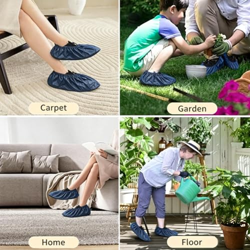 Heavy Duty Shoe Covers Disposable,Waterproof Boot Covers,100 Pack, 3.2oz Thick Non-Slip,One Size Fits Most for Indoor & Outdoor
