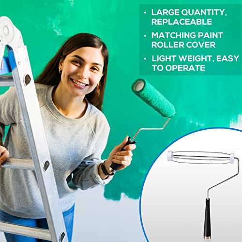 Gerrii 36 Pcs 9 Inch Paint Roller Painting Roller Frame 5 Wire Brush Supplies for Wall House Homes (Black) - color: Black