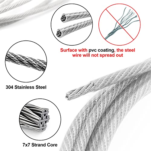 2 Kit Adjustable Picture Hanging Wire Heavy Duty, Supports 50 lbs