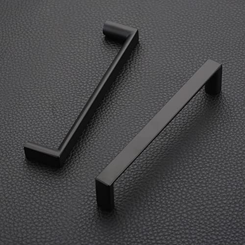 2 Pack 5 Inch Matte Black Cabinet Pulls, Black Kitchen Hardware | Heavy-Duty Solid Zinc, Easy to Install, Good Scratch Resistance, Durability, Modern, Kitchen Pulls for Drawers Dressers - color: Matte Black, size: 5"/128MM Hole Center, style: 2 Pack