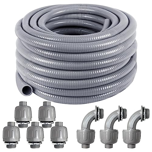 1inch 50ft Electrical Conduit Kit,Liquid-Tight Conduit and Connector - size: 1IN,50FT