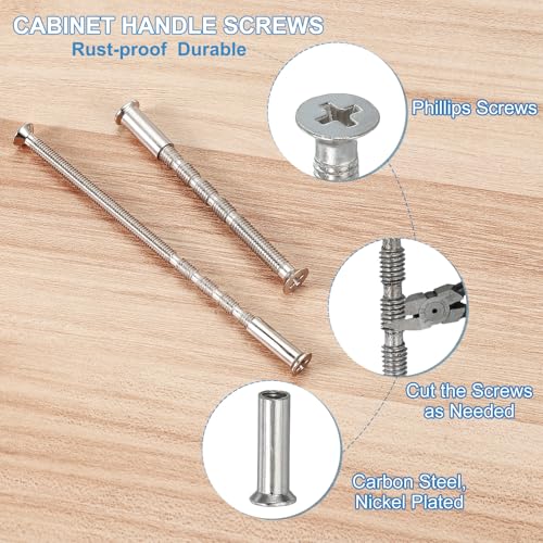 PATIKIL Cabinet Handle Screws M4 x 50mm Break Away Screw with Sleeve 10Set - size: M4 x 50mm