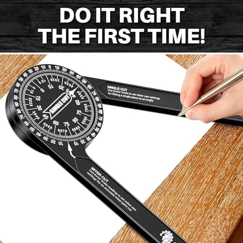 Saker Miter Saw Protractor,7-Inch Aluminum Protractor Angle Finder 2PCS - style: 2 Packs