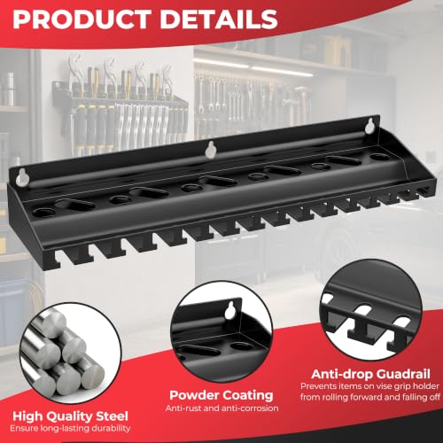 Vice Grips Pliers Holder,Wall Mount Vise Grip Organizer with 15 Slots - style: Vise Grip Holder