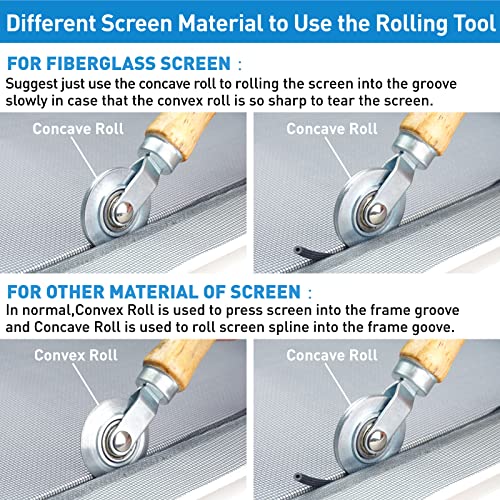 Window Screen Repair Kit, 5 in 1 Screen Roller Tool for Windows or Doors - size: 5 in1 Screen Repair Kit