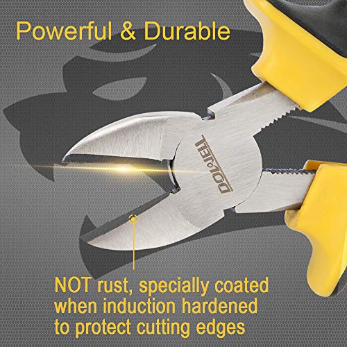 DOWELL 6 Inch Diagonal Cutting Pliers Diagonal Wire Cutters | Durable Nickel Chromium Steel Construction for Electricians and Homes - size: 6" Diagonal Cutting Pliers