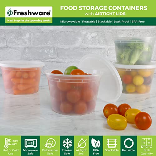 Freshware [240 Pack] 16 oz Food Storage Containers with Lids, Plastic Containers, Freezer Safe | Meal Prep | Stackable | Leakproof | BPA Free, Clear - color: Clear, size: 16 oz - 240-Sets
