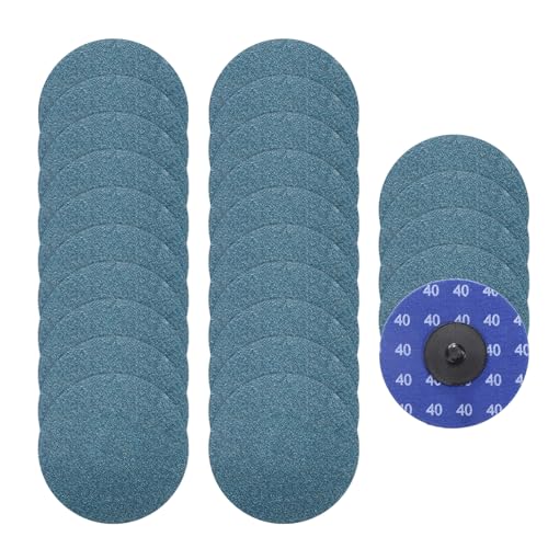 25 Pcs 3" 40 Grit Quick Change Surface Conditioning Discs | Aluminum Oxide Die Grinder Sanding Disc for Surface Prep Deburr Polish Rust Paint Removal, Blue - size: 3" (40 Grit)