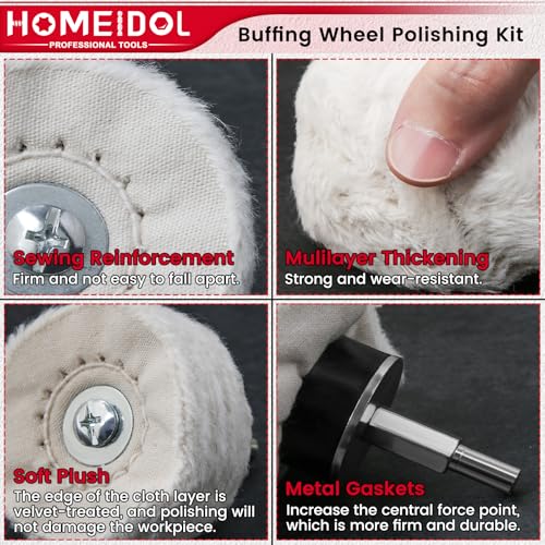 13Pcs Buffing Wheel for Drill, Polishing Wheel Kit with Polishing Compound - style: Style 1