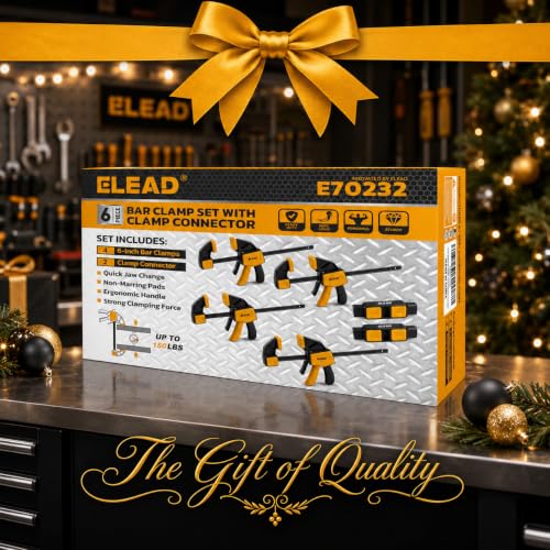 6-Pack Wood Clamps for Woodworking, 4-Piece 6" Bar Clamps with 2-Piece Clamp Connectors, Quick-Release Wood Clamps with 150 LBS Load Limit, Trigger Clamp Set for Woodworking DIY Projects - style: 4-Piece 6" 150lbs with clamp connector