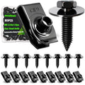mxuteuk M8-1.25 U-Nut Clips & Hex Head Automotive Body Fender Bolts Kit,for Most Cars Fender,Engine Undertray Cover, Engine Cover & Bumper Fender Liner - color: Black-M8-1.25