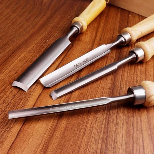 4-Piece Wood Chisel Set, 8mm 12mm 18mm 25mm