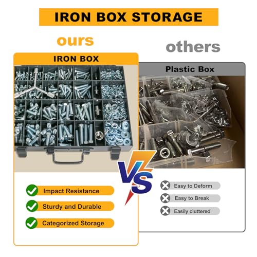 FMhotu 710Pcs Nuts and Bolts Assortment Kit, Metric Grade 10.9 Hex Bolts Nuts Washers Set, M6 M8 M10 M12, 21 Sizes, Comes with 1 Y-Wrench and 4 Bits - size: 710pcs M6 M8 M10 M12