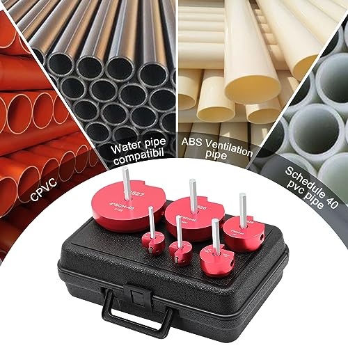 PVC Pipe Reamer, 6 Piece Plastic PVC Pipe Fitting Saver Kit Fit into Standard 1/2" Drills PVC Socket Saver Tool Contains 3/4inch, 1inch, 1-1/2inch, 2inch, 3inch, 4inch Head