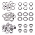 Swpeet 30Pcs SAE 304 Stainless Steel 1/2-13" Hex Nuts and #1/2 Flat Washers with #1/2 Split Lock Washers Assortment Kit, Coarse Thread Hexagon Nut for Home Automotive Shop Use - size: #1/2-13 Hex Nuts & Washers