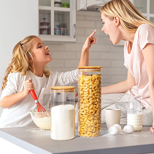Vtopmart 70oz Glass Food Storage Jars with Airtight Bamboo Lids, 3 Pack - size: 3 Pack (70 oz)