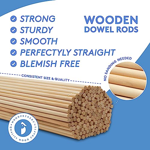 Dowel Rods Wood Sticks Wooden Dowel Rods 1/8 x 12 Inch Unfinished Hardwood Sticks for Crafts and DIYers 1000 Pieces by Woodpeckers - color: Pack of 1000, size: 1/8" x 12" Dowels