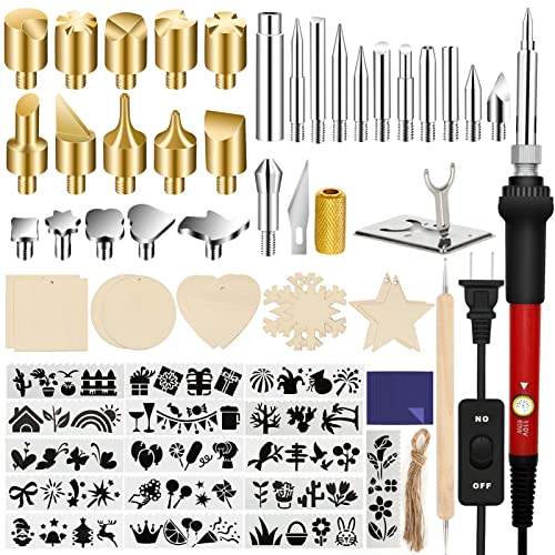 Wood Burning Kit for Beginners, 73PCS Professional Wood Burning Pen Tool - color: Red, size: 73Pcs