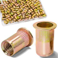 1/4-20 Rivet Nut,115Pcs Zinc Plated Threaded Inserts Rivnuts - color: Yellow, size: SAE 1/4"-20 - 115 Pcs