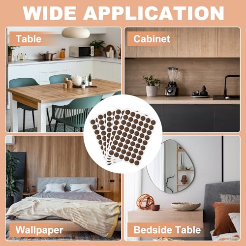 PATIKIL 270 Pieces Screw Hole Stickers, 5 Sheet Self-Adhesive Waterproof PVC Wood Grain Sticker for Screw Holes Wall Cabinets Desk Repairing, Embossed Black Walnut, 21mm/0.83 Inch - color: Embossed Black Walnut