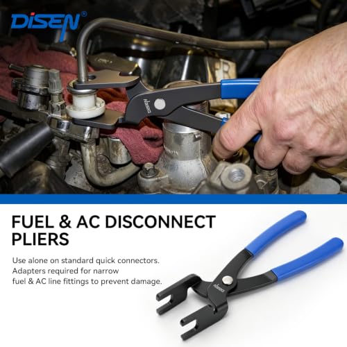 DISEN Automotive Electrical Disconnect Pliers Set 13PCS | Electrical Connector Removal Tool Kit for Car Harness, Fuel Line, Hose, Auto Radiator, with 2 Storage Bags, Blue