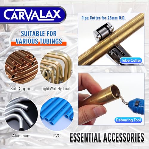 CARVALAX Blue Pipe Tube Bender Set, Reverse Adapters, for 1/4” to 7/8” O.D