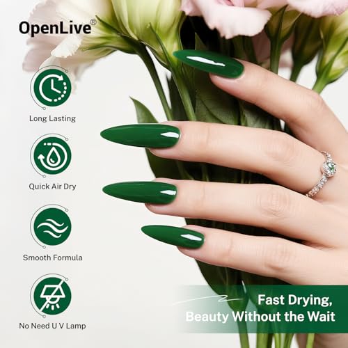 OpenLive 16.5ml Dark Green Nail Polish Large Volume Quick Dry Nail Polish - color: Dark Green