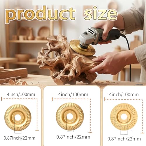 Angle Grinder Polishing Pad,Tungsten Carbide Wood Grinding Disc,Wood Grinding Carving Disc for 4-1/2 Angle Grinder,for Wood Sanding Polishing and Surface Finishing (21pcs Set) - color: 21pcs Set
