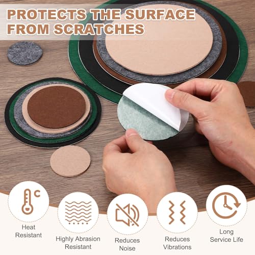 uxcell 6Pcs Lamp Base Felt, 9 Inch Dia 2mm Thick Adhesive Round Soft Felt Furniture Pads, Non-Slip Anti-Scratch Backed for Reading Light Table Lamp DIY Craft, Coffee - color: Coffee, size: 9 inch