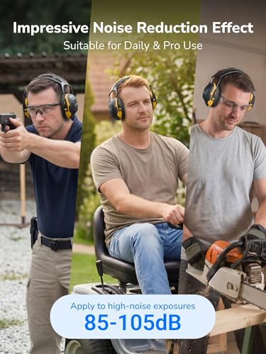 Dr.meter Ear Protection Ear Muffs, C06 Safety Earmuffs for Adults Kids - color: Black Orange