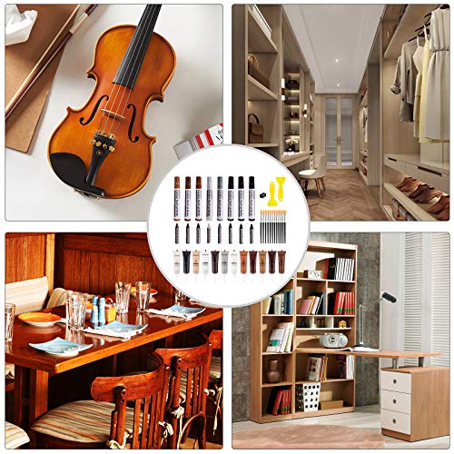 SEISSO Wood Furniture Repair Kit - Set of 42 Hardwood Laminate Vinyl Floor Repair Kit Wood Fillers, Markers and Wax Sticks - Used for Cover Ups Scratches, Stains, Holes for Table, Door, Cabinet - size: Large