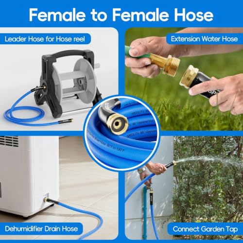SPECILITE Female to Female Hot/Cold Garden Water Hose 10 ft x 5/8", Blue - color: 5/8" Female to Female Blue, size: 10 FT