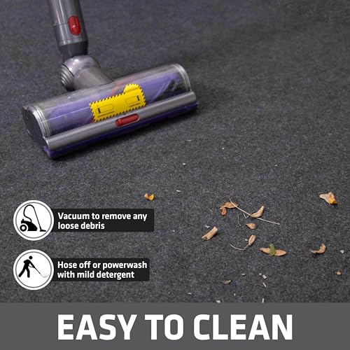 Drymate Garage Floor Runner Mat, (18' x 2'6"), Protects Surfaces, Absorbent, Waterproof, Slip-Resistant, Quick Dry Carpet Fabric, Trimmable & Washable (USA Made) (Charcoal) - size: 18' x 2'6" (1-Pack)