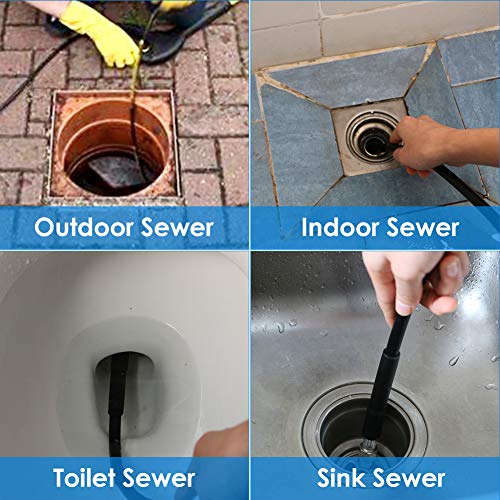 Sewer Jetter Kit for Pressure Washer 50FT, Drain Cleaner Hose 1/4 Inch NPT - color: 50FT