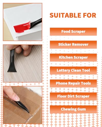 18 PCS Carbon Fiber Plastic Scrapers Tool, Non-Scratch Scraper Tool for Tight Spaces, Multi-Purpose Label Scraper Pen-Shaped, for Car Cleaning Supplies, Kitchen, Crevices, Stains (Black) - color: 18 Pcs Black