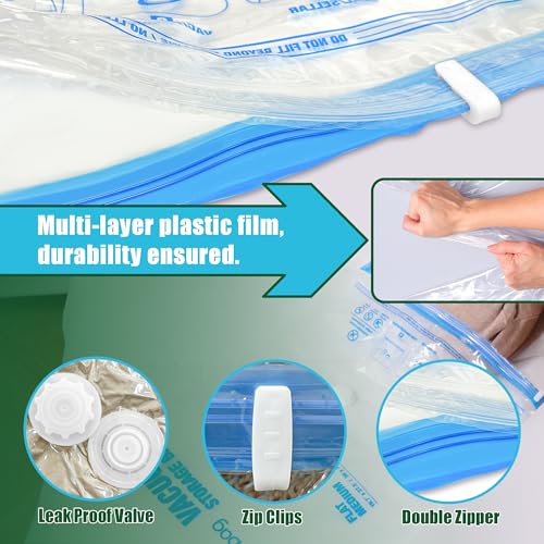 Vacuum Storage Bags, Vacuum Seal Bags for Clothing, 5 Jumbo 5 Large - size: 5 Jumbo 5 Large