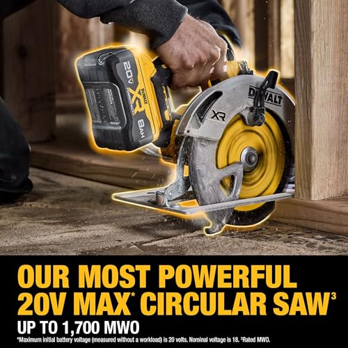DEWALT 20V MAX XR Brushless Cordless 7-1/4 in. Circular Saw Kit with Battery and Charger (DCS590WW1)