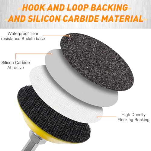 331 PCS 2 Inch Wet Dry Sanding Discs 60-10000 Grit Assorted - style: 2 IN MIX