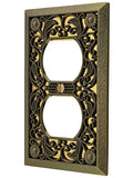 Amerelle 65DAB Filigree Wallplate, 1 Duplex, Antique Brass - size: 1 Duplex