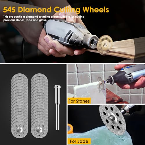 30 Pcs 545 Diamond Cutting Wheel Rotary Tool Cutting Discs (22mm)