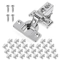 Mousike 30 Pack (15 Pair) Soft Close Cabinet Hinges, 1/2 Overlay Soft Close Hinges for Kitchen Cabinet, Stainless Steel, Built-in Damper, 100 Degree Opening Angle, 6 Way Adjustment - color: Silver, size: 30 Pack