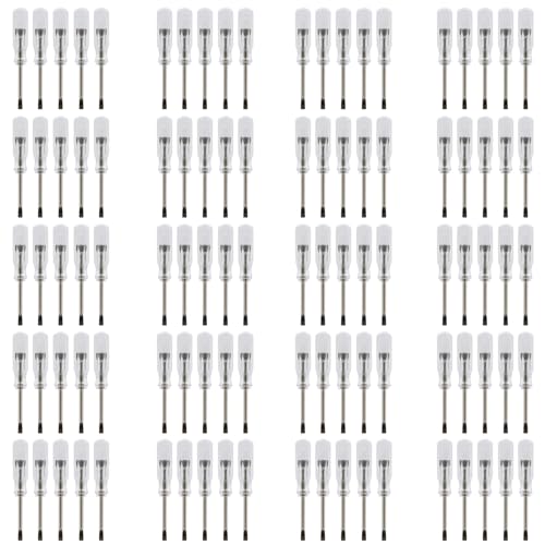 100pcs 45mm x 2mm Tiny Size Flat Slotted Word Head Mini Screwdriver - color: Transparent, size: 2.0mm - (Slotted)