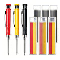 2.8mm Carpenter Pencils Set, 3 Pens and 36PCS Mixed Color 2.8mm Refill Leads, Deep Hole Pencil for Woodworking & Pipeliners (Red/Yellow/Black) - color: Black，rad，yellow