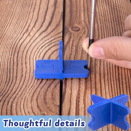 8 Pcs ABS Deck Spacer Tool, 4 Thicknesses Blue Deck Board Spacers - color: Blue-8