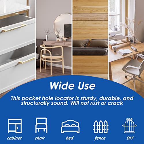 47Pcs Pocket Hole Jig Adjustable Punch Locator 15 Degree Angle Hole Drill Guide Kit High Precision Drill Punch Positioner for Carpenter DIY Joinery Work Woodworking Tool