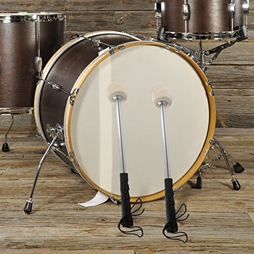 Jiozermi 2 Pcs Drum Mallet, Beige White, 13.8 Inches - color: Beige White
