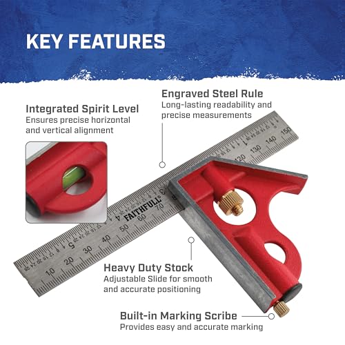 Faithfull CS150 Combination Square 150mm/6-inch
